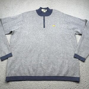 Masters Sweater Mens XL Gray Golf Quarter Zip Pullover Peter Millar Logo
